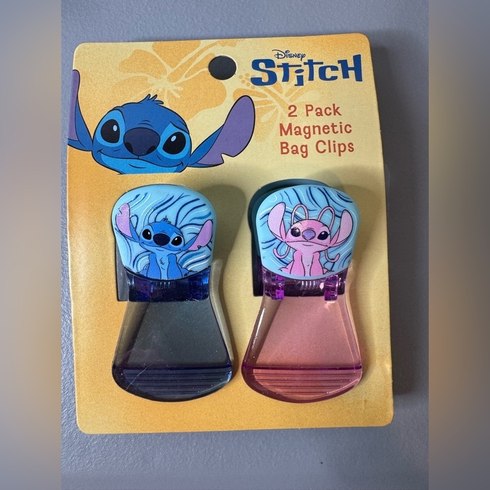 Disney Stitch Magnetic Bag Clips - Blue & Pink 2-Pack